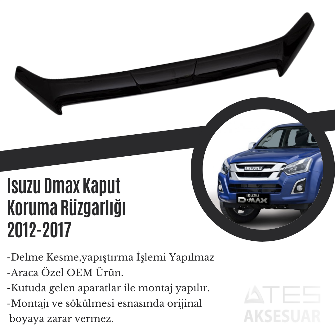 47.png Isuzu Dmax Kaput Koruma Rüzgarlığı 2012-2017 - Görsel 1