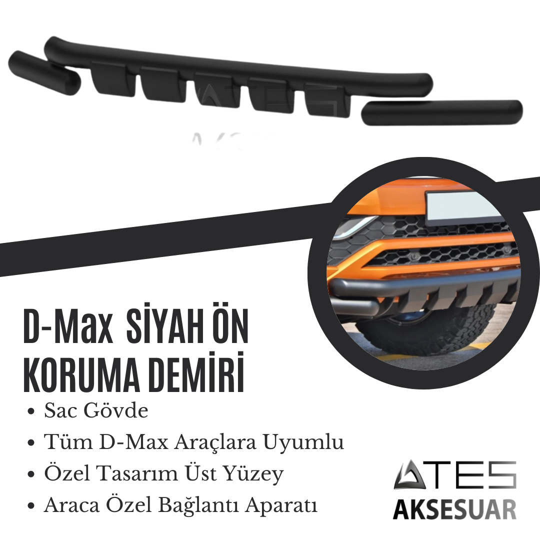 d-max-siyah-on-koruma-demiri.png ISUZU D-MAX SİYAH ÖN KORUMA SNAKE SERİSİ - Görsel 1