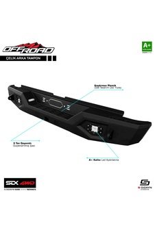 S-Dizayn SDX 4WD Off Road Toyota Hilux 8 Çelik Arka Tampon V1 Led